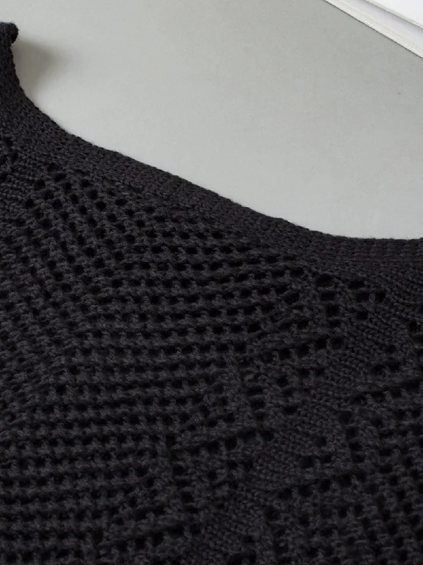 Black Knit Pullover Bolero Style Sweater