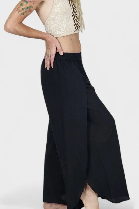 Black Jute Fly Away Trousers Trousers Business Professional