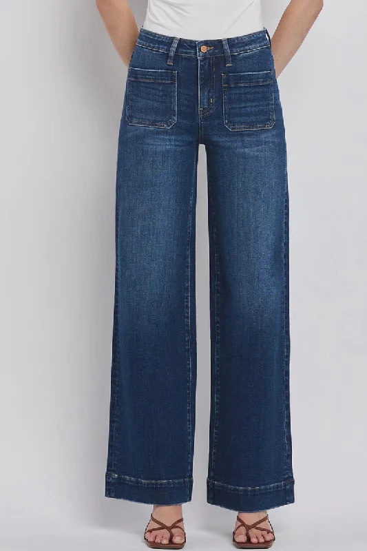 High Rise Front Patch Pocket Wide Trouser Trousers Low Rise Relaxed