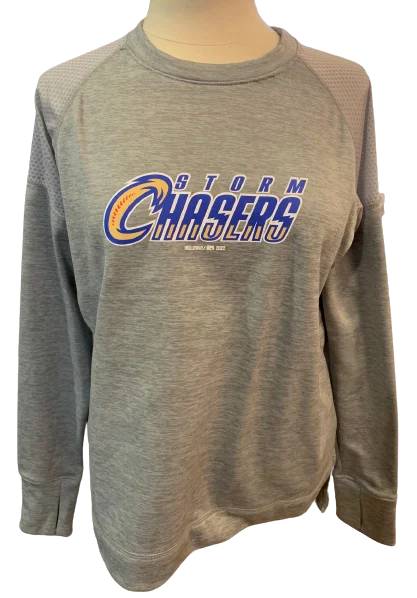 Omaha Storm Chasers Women's Augusta Silver Zoe Heather Pullover Cable Knit Chunky