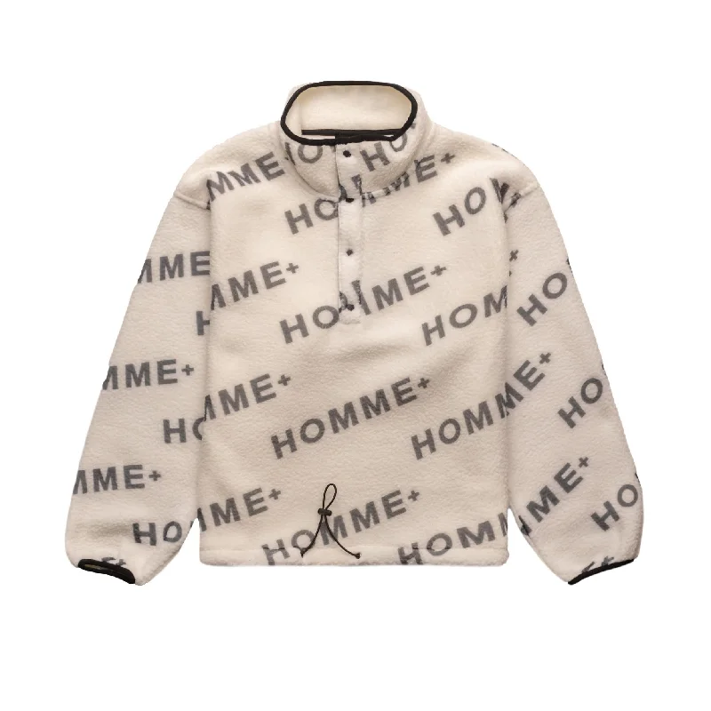 HOMME+ Polar Fleece Logo Pullover Black Cashmere Luxurious Pullover