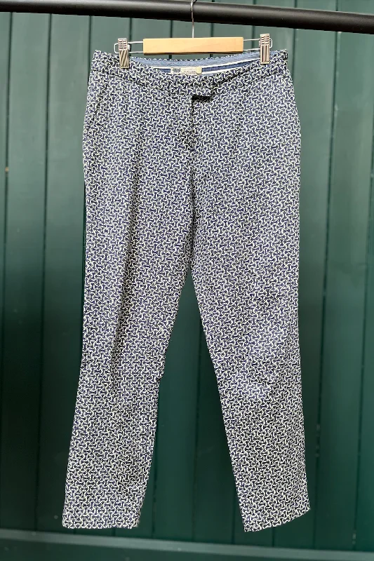 Re-Wear Seasalt Navy w/ White Print Trousers Trousers Office Stylish