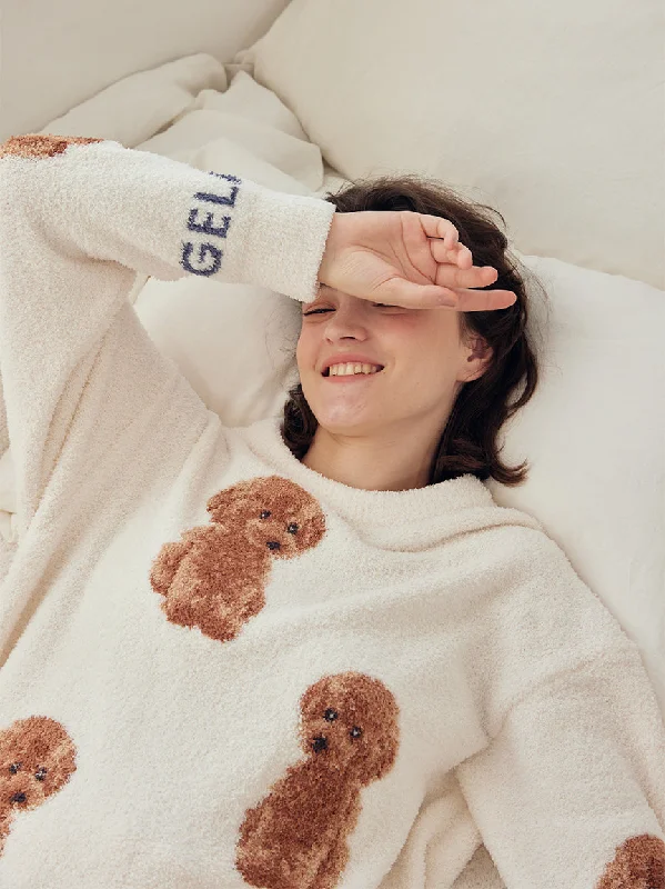 Toy Poodle Pullover Sweater Thick Cable Knit