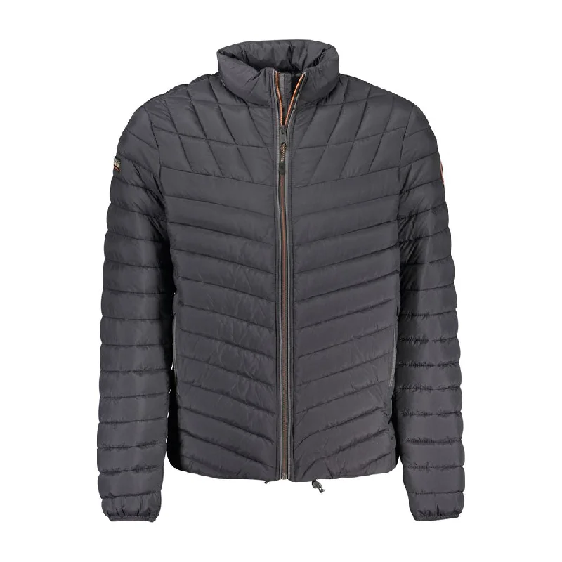 Black Polyamide Men Jacket Print Jacket Jacquard Jacket Patchwork Jacket