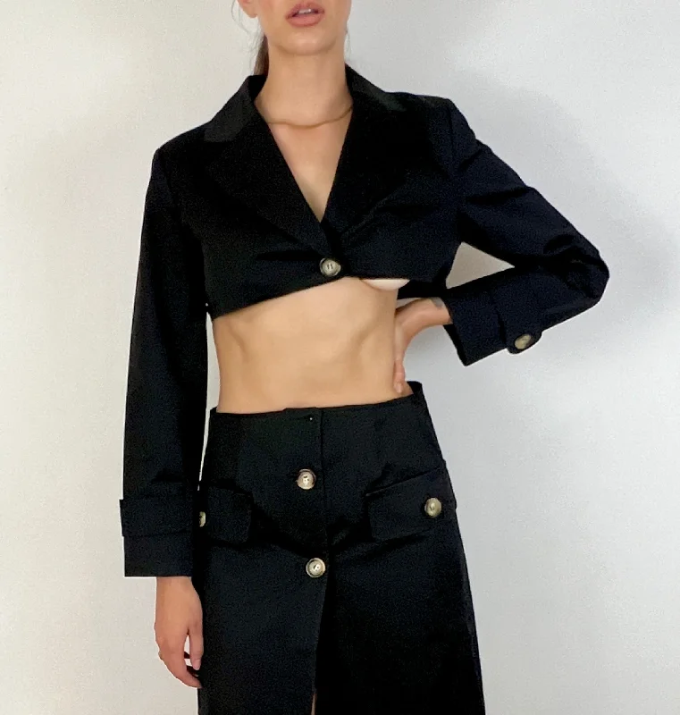 CUSTOM VTG TRENCH, NIOR. CROPPED JACKET Elasticated Jacket Padded Jacket Insulated Jacket