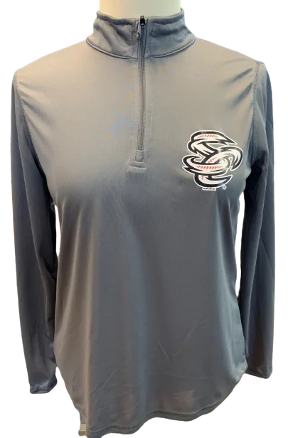 Omaha Storm Chasers Women's Augusta Graphite Attain 1/4 Zip Pullover Oversized Cozy Pullover