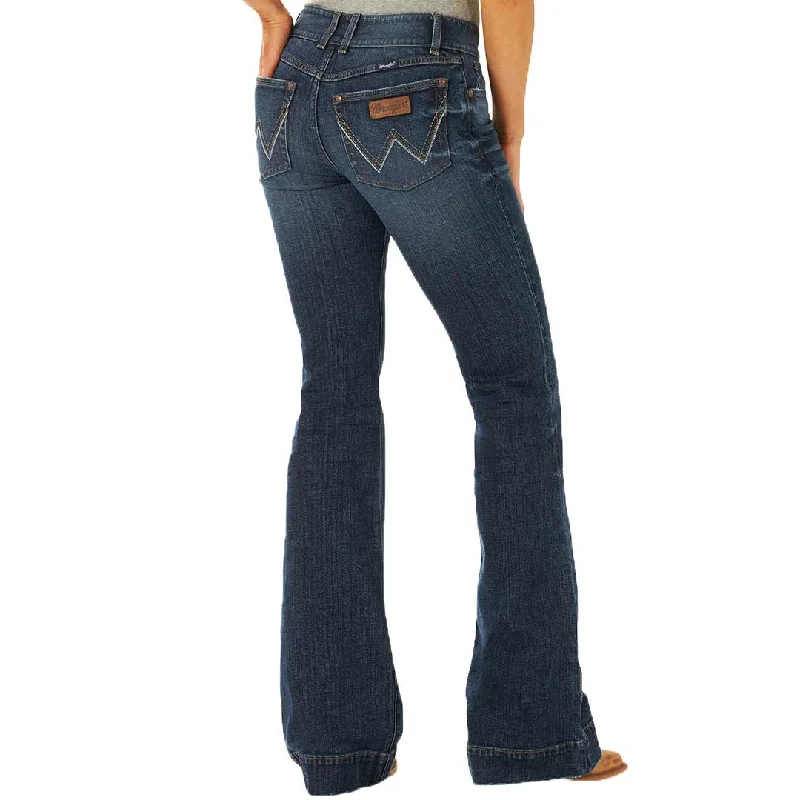 Wrangler Women's Retro Mae Wide Leg Trouser Jeans Trousers Denim Blue