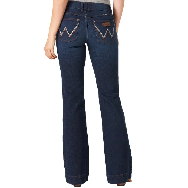 Wrangler Women's Retro Mae Wide Leg Trouser Jeans Trousers Formal Black