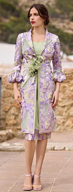 Sonia Pena Couture 1251006 Set dress and Printed Jacket Tailored Jacket Straight Jacket A-Line Jacket