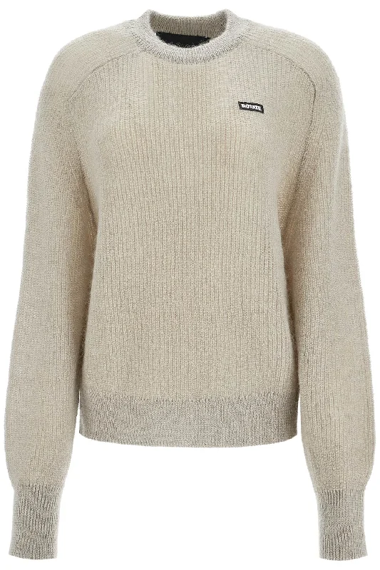 Mohair Blend Pullover Sweater Cap Sleeve Casual