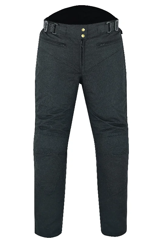 Warrior Gears® LADIES Wax Cotton Waxed Motorcycle Trousers, Waterproof Breathable CE Armour Biker Racing Trouser - Black Trousers Designer Luxury