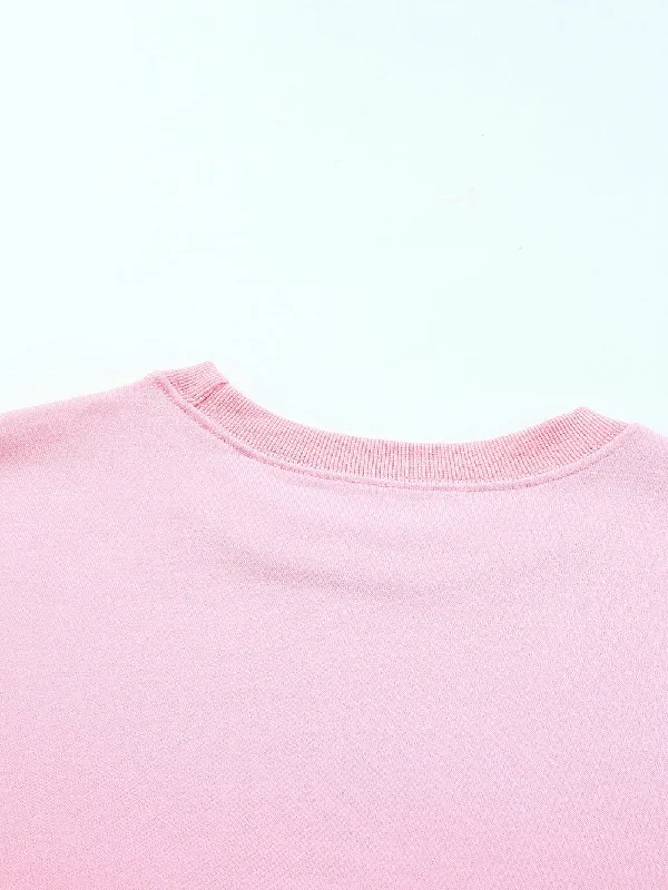 Lightweight Pink Pullover Bateau Neck Pullover