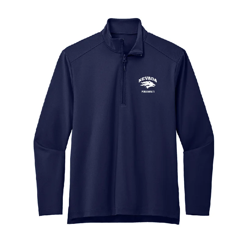 Nevada - NCAA Women's Basketball : Olivia Poulivaati - Premium Quarter Zip Jacket Jacket Blazer Coat Nevada - NCAA Women's Basketball : Olivia Poulivaati - Premium Quarter Zip Jacket Jacket Blazer Coat