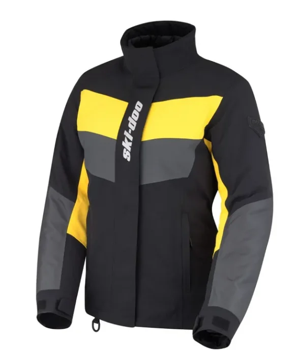 Ski-Doo Ladies Black & Yellow Legacy Jacket - SMALL Denim Fabric Leather Fabric Suede Fabric