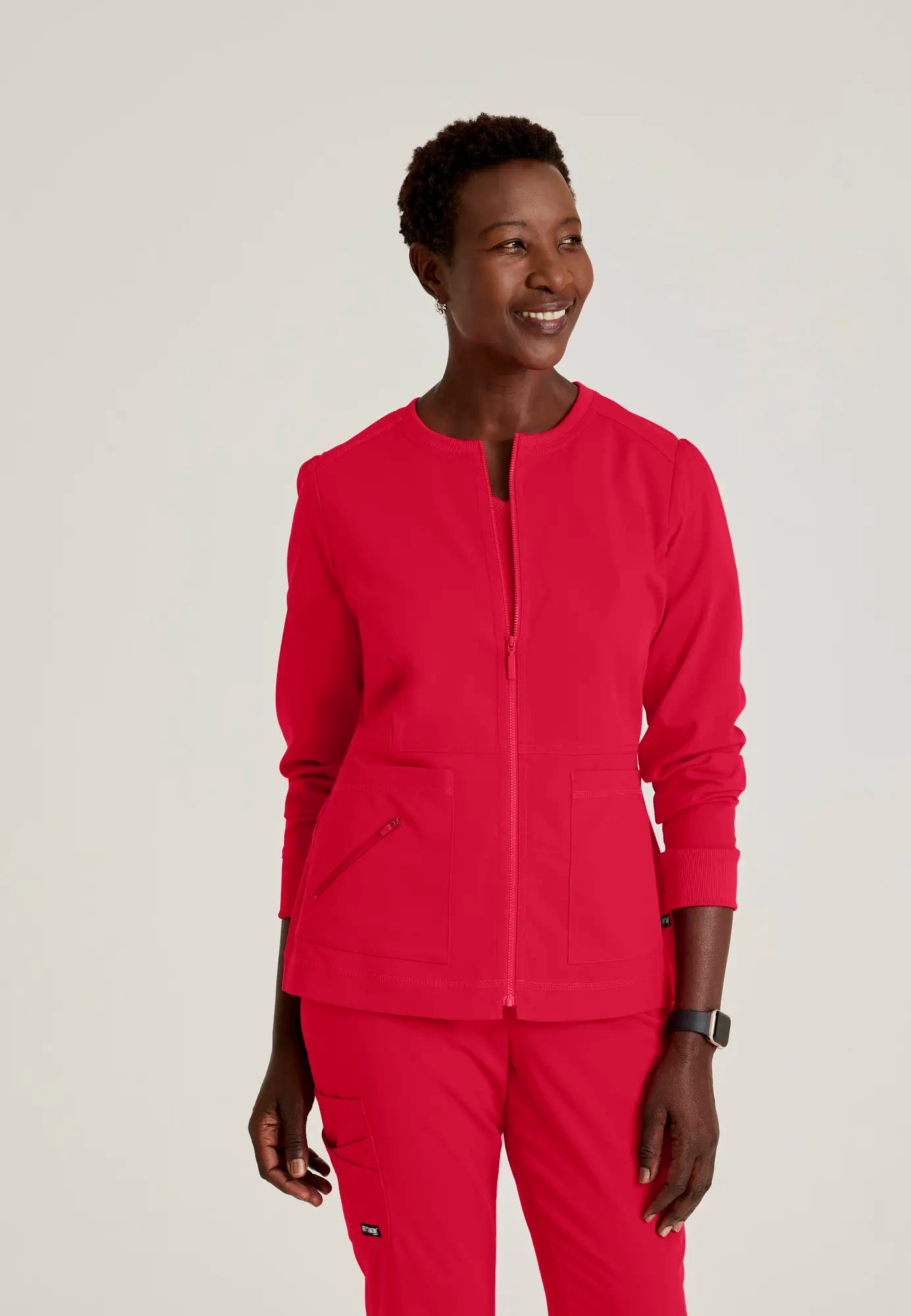 Grey's Anatomy Women's Millie Jacket - Scarlet Red Cotton Jacket Linen Jacket Terry Jacket