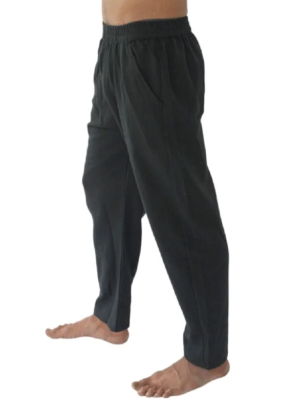 Black Unisex Organic Cotton Free Size Trousers Trousers Yoga Stretchy