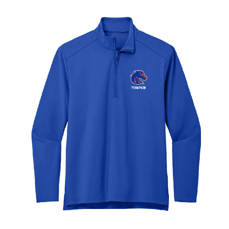 Boise State - NCAA Women's Basketball : Tatum Thompson - Premium Quarter Zip Jacket Print Jacket Jacquard Jacket Embroidered Jacket