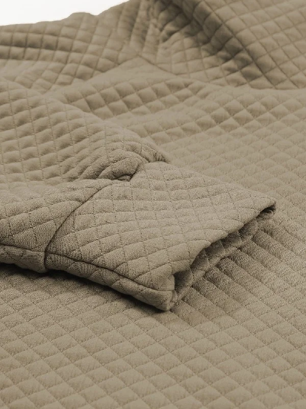 Sophisticated Quilted Pullover Ruffle Sleeve Feminine
