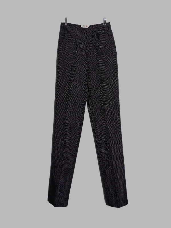 Dirk Bikkembergs Hommes Pour La Femme 90s black ballistic nylon pleated trousers Trousers Plaid Checkered