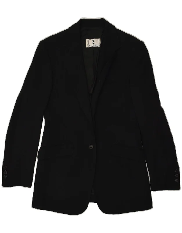 OLIVER Womens 1 Button Blazer Jacket IT 42 Medium Black Acetate