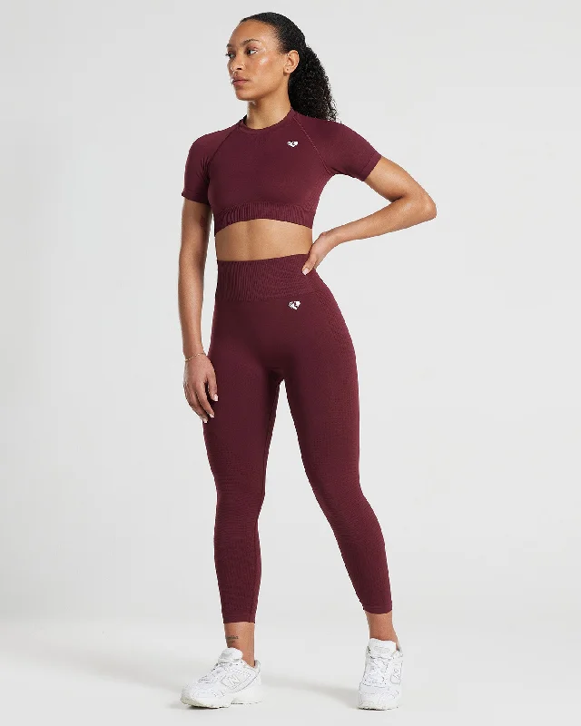 Power Seamless 7/8 Leggings | Dark Cherry