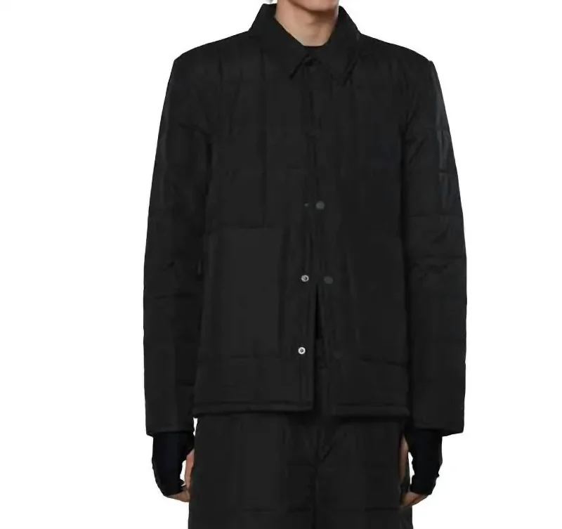 Unisex Liner Shirt Jacket In Black