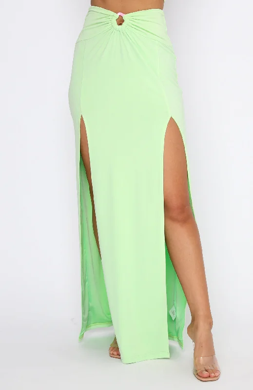 Read My Mind Maxi Skirt Lime