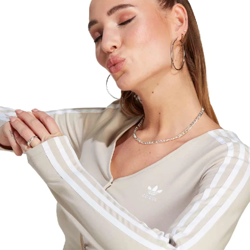 adidas - Women's Adicolor Classics 3-Stripes Button Long Sleeve Shirt  (II0708)