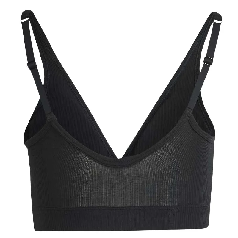 adidas - Women's Flex Ribbed Cotton Two-Ply Plunge Brami Bra (GB7711)