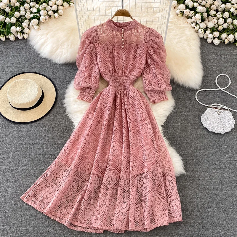 Cute Lace A Line Dress Lace Fashion Dress  10795