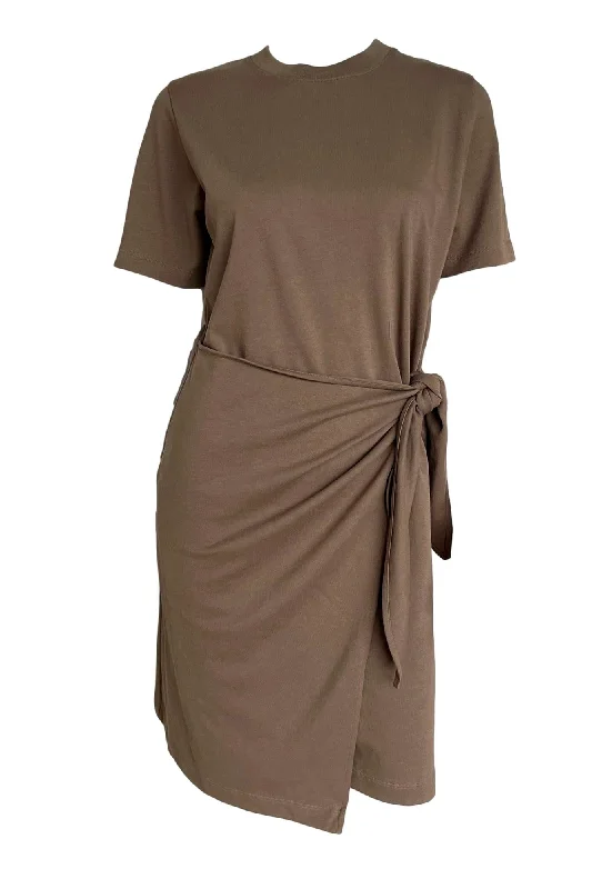 Short Sleeve Side Tie Dress