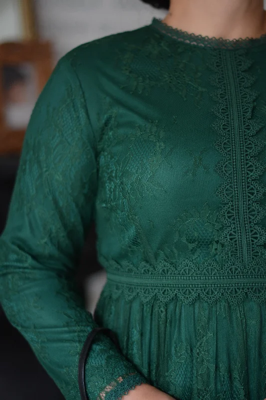 Sydney Emerald Green Lace Dress