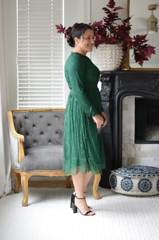 Sydney Emerald Green Lace Dress