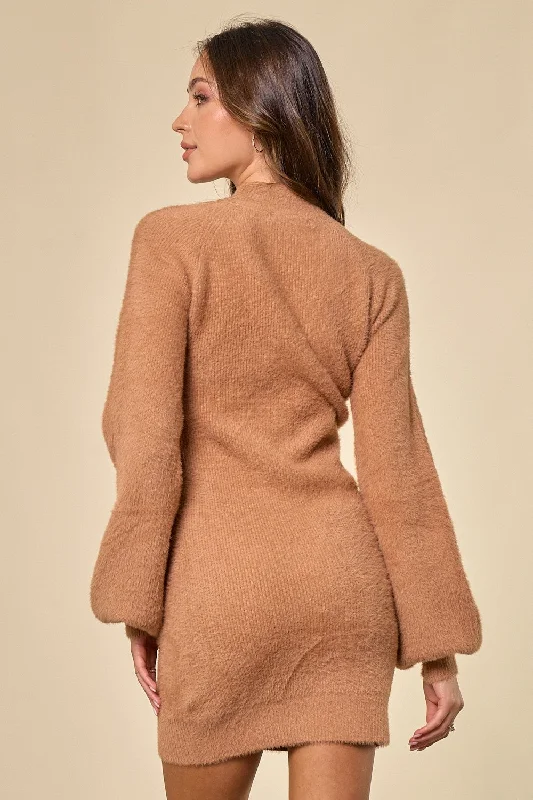 The Seasons Sweater Dress in Tan FINAL SALE