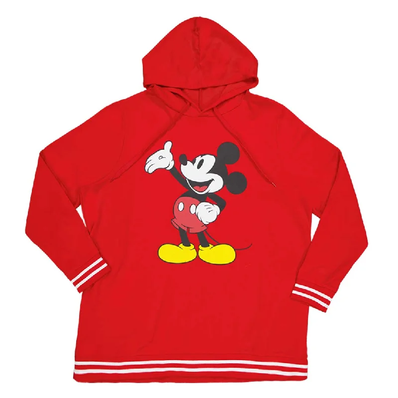 Women's Mickey Mouse Long Hoodie (Plus Size) (DSSCDPSSLOHA1WC 62RED)