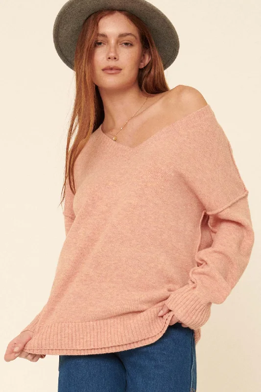 Subtle Ways Exposed-Seam Double-Hem Sweater