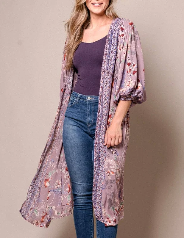 Victoria Kimono Duster - Lilac- Large Only