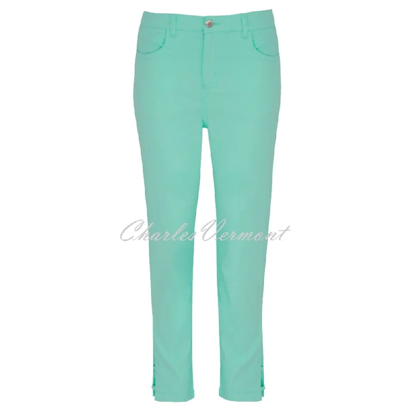 Dolcezza Cropped Jean With Ankle Detail - Style 23202 (Aqua)