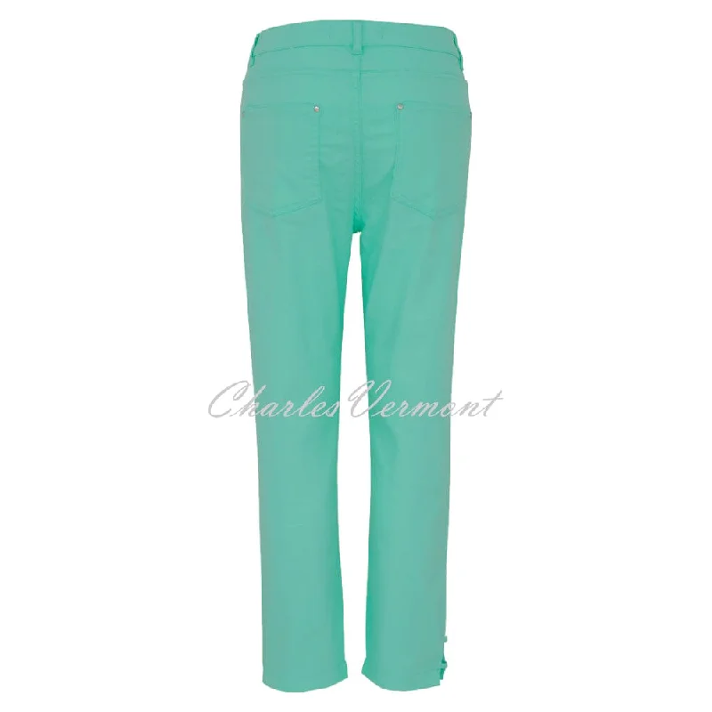 Dolcezza Cropped Jean With Ankle Detail - Style 23202 (Aqua)