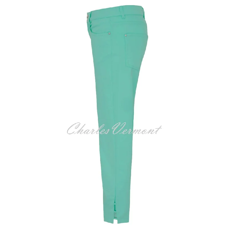 Dolcezza Cropped Jean With Ankle Detail - Style 23202 (Aqua)