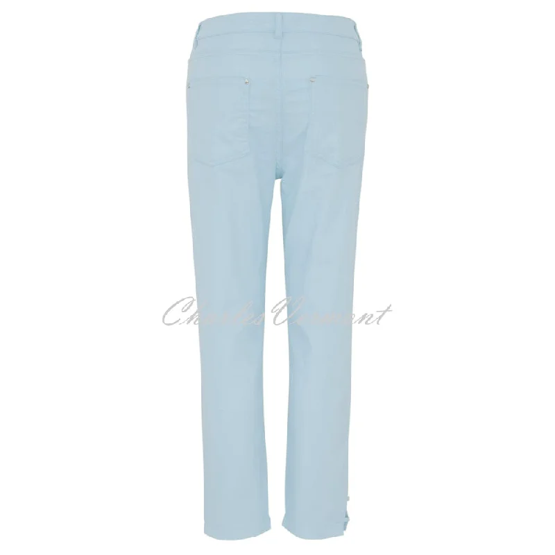 Dolcezza Cropped Jean With Ankle Detail - Style 23202 (Powder Blue)