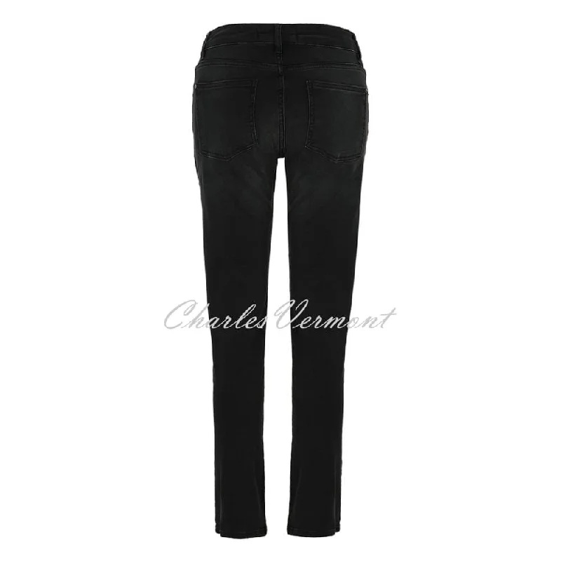 Dolcezza Hand Painted Denim Jean - Style 73403 (Washed Effect Black Jean)