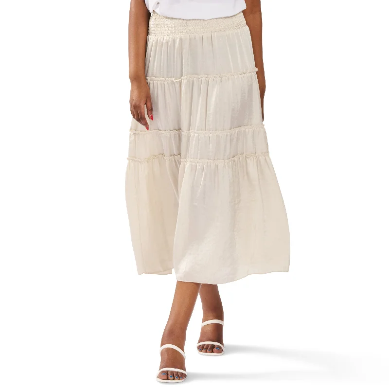 Women's Tiered Solid Skirt, Assorted