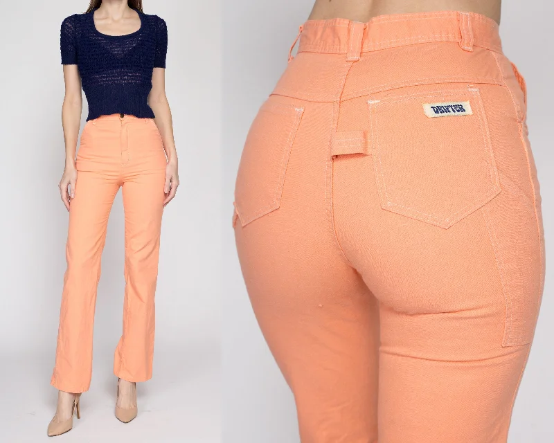 XS 70s Orange Sherbet Carpenter Pants 24""