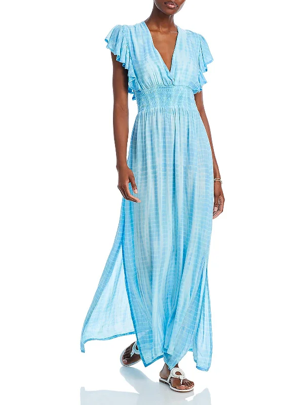 Womens Tie-Dye Maxi Dress Cover-Up