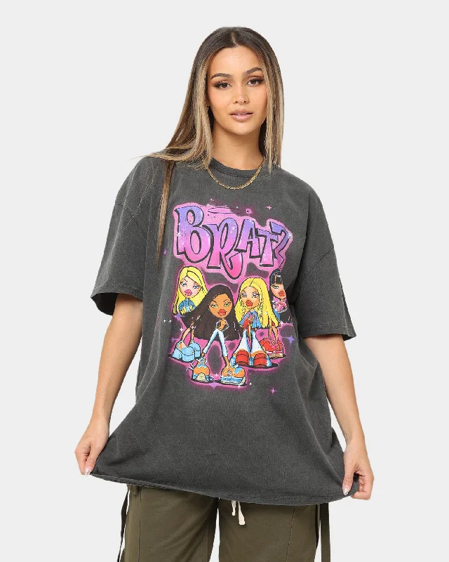 American Thrift X Bratz Bratz Logo Group Heavyweight Vintage T-Shirt Black Wash