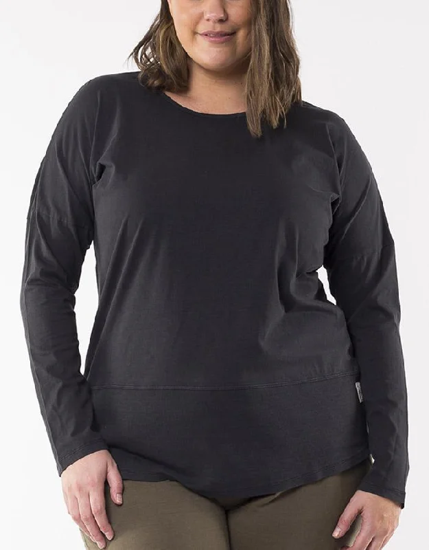 Fundamental Long Sleeve Rib Tee - Washed Black