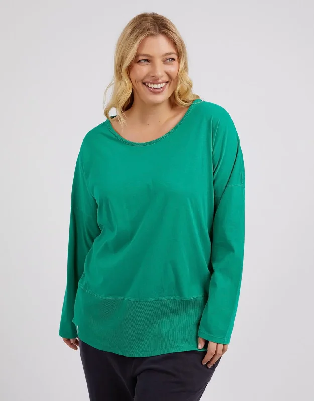 Fundamental Long Sleeve Rib Tee - Goodness Green