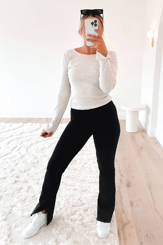 Jordyn Rib Long Sleeve Snow Marle