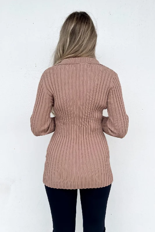 Lukas Knit Long Sleeve Mocha